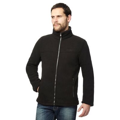 Big and tall black sherpa lined fleece jacket